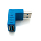 SYSTEM-S USB 3.0 adapter type A male to female angle cable in blue
