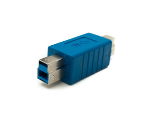 Adaptador USB 3.0 tipo B cable macho a macho en color azul