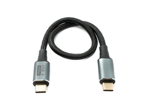 SYSTEM-S USB4 USB Kabel 30 cm Typ C Stecker zu Stecker 40 Gbit/s USB 4.0 geflochten Schwarz