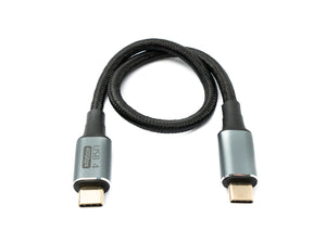SYSTEM-S USB4 Kabel 30 cm Typ C Stecker zu Stecker 40 Gbit/s USB 4.0 geflochten Schwarz