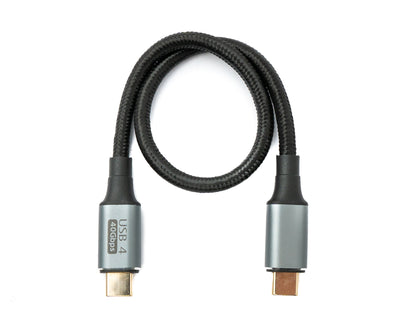 SYSTEM-S USB4 Kabel 30 cm Typ C Stecker zu Stecker 40 Gbit/s USB 4.0 geflochten Schwarz