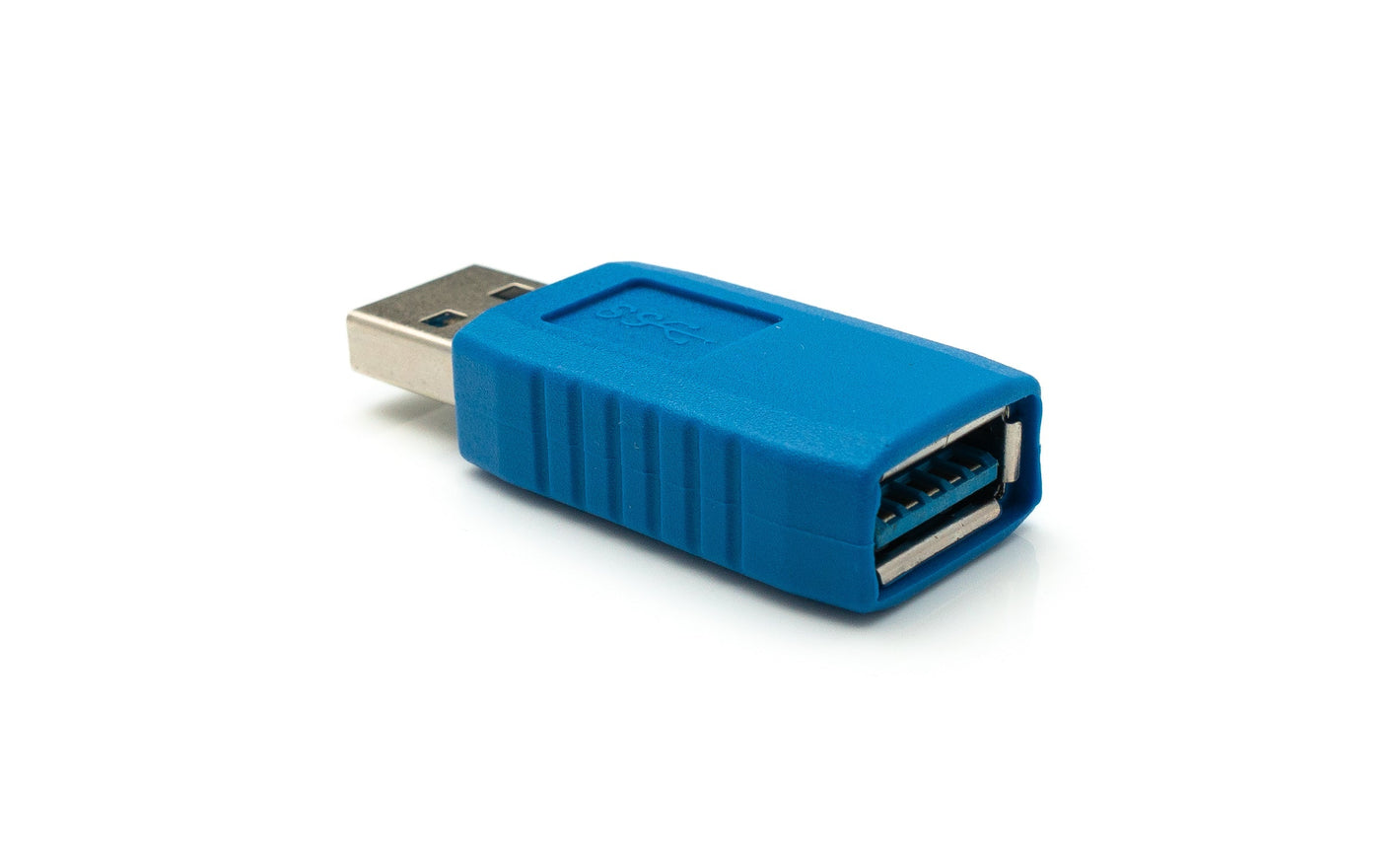 Câble adaptateur SYSTEM-S USB 3.0 type A mâle vers femelle en bleu