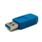 SYSTEM-S USB 3.0 adapter type A male to female cable in blue