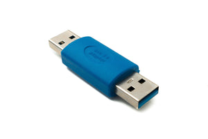 Adaptador USB 3.0 SYSTEM-S tipo A cable macho a macho en color azul