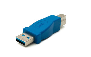 Adaptador USB 3.0 cable tipo A macho a tipo B macho en color azul