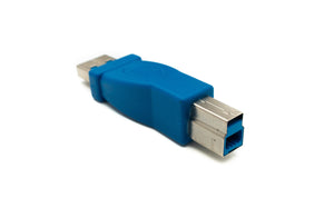 Adaptador USB 3.0 cable tipo A macho a tipo B macho en color azul