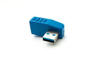 USB 3.0 adapter type A male to female angle cable in blue