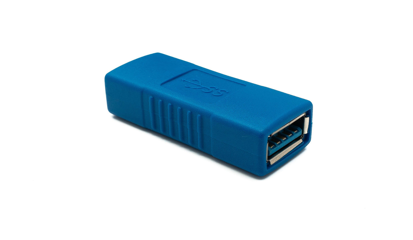 Adaptateur SYSTEM-S USB 3.0 type A femelle vers femelle en bleu