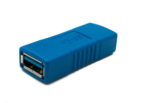 Adaptateur SYSTEM-S USB 3.0 type A femelle vers femelle en bleu