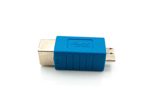 Adaptateur SYSTEM-S USB 3.0 type B femelle vers câble micro B mâle en bleu