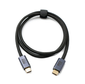 SYSTEM-S USB4 Kabel 100 cm Typ C Stecker zu Stecker 20 Gbit/s USB 4.0 geflochten Schwarz