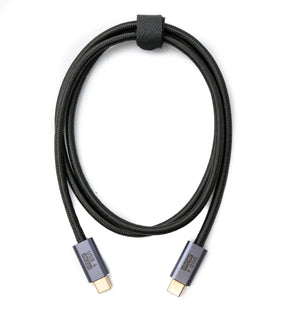 SYSTEM-S USB4 Kabel 100 cm Typ C Stecker zu Stecker 20 Gbit/s USB 4.0 geflochten Schwarz