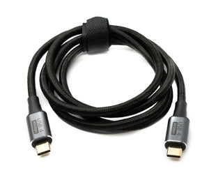 SYSTEM-S USB4 Kabel 120 cm Typ C Stecker zu Stecker 40 Gbit/s USB 4.0 geflochten Schwarz