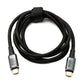 Câble SYSTEM-S USB4 120 cm Type C mâle vers mâle 40 Gbit/s USB 4.0 tressé noir