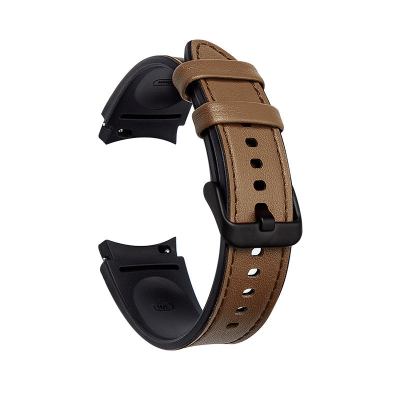 SYSTEM-S flexible silicone strap 20mm for Samsung Galaxy Watch 4 Smartwatch Brown