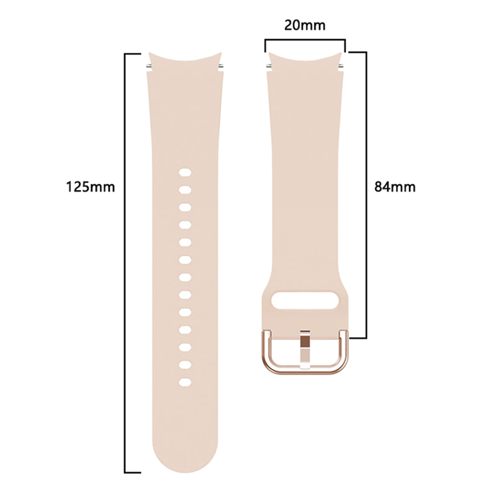 Bracelet silicone souple SYSTEM-S 20mm pour montre intelligente Samsung Galaxy Watch 4 Rose