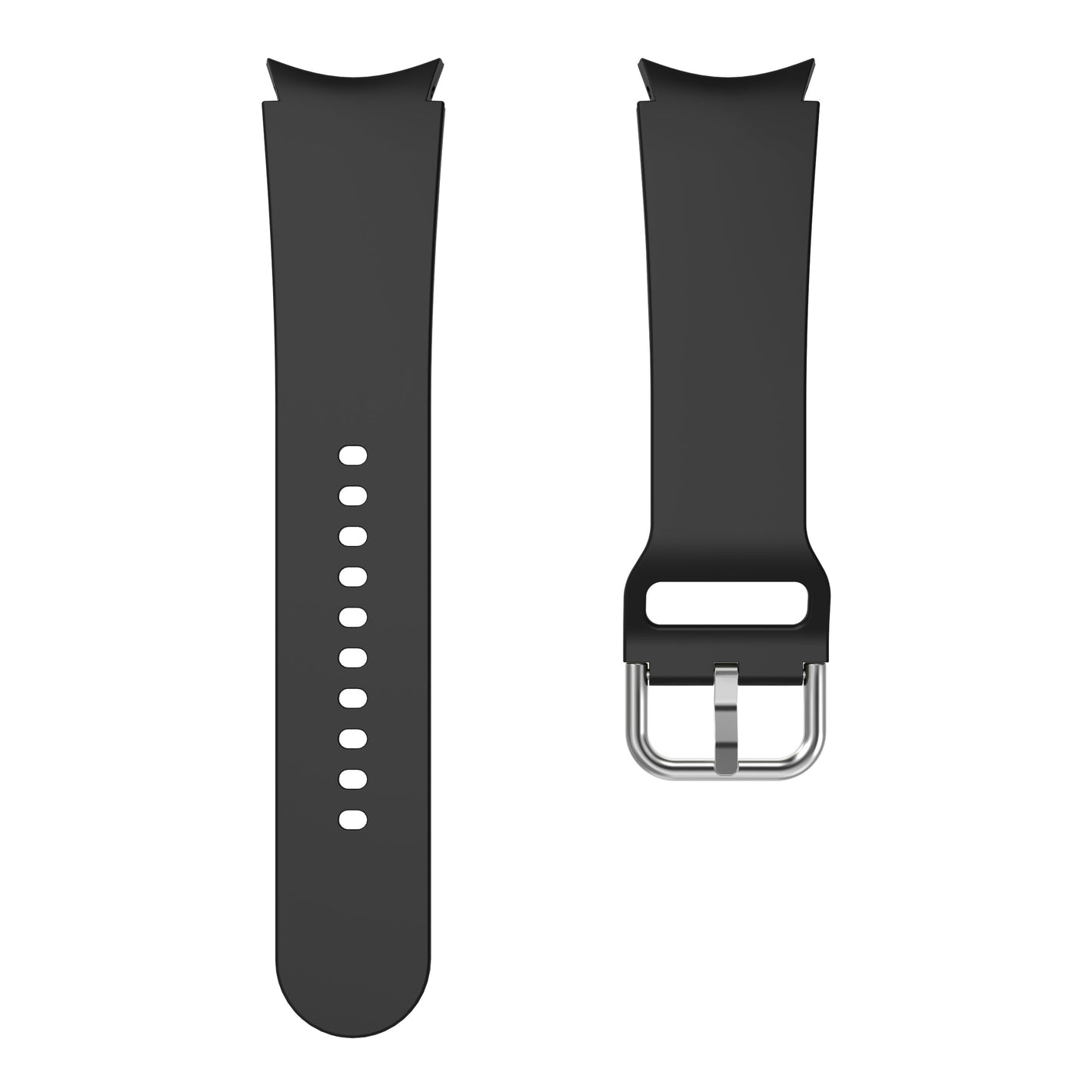 Bracelet en silicone souple SYSTEM-S 20mm pour montre intelligente Samsung Galaxy Watch 4 Noir