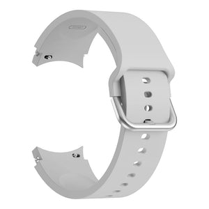 SYSTEM-S flexible silicone strap 20mm for Samsung Galaxy Watch 4 Smartwatch White