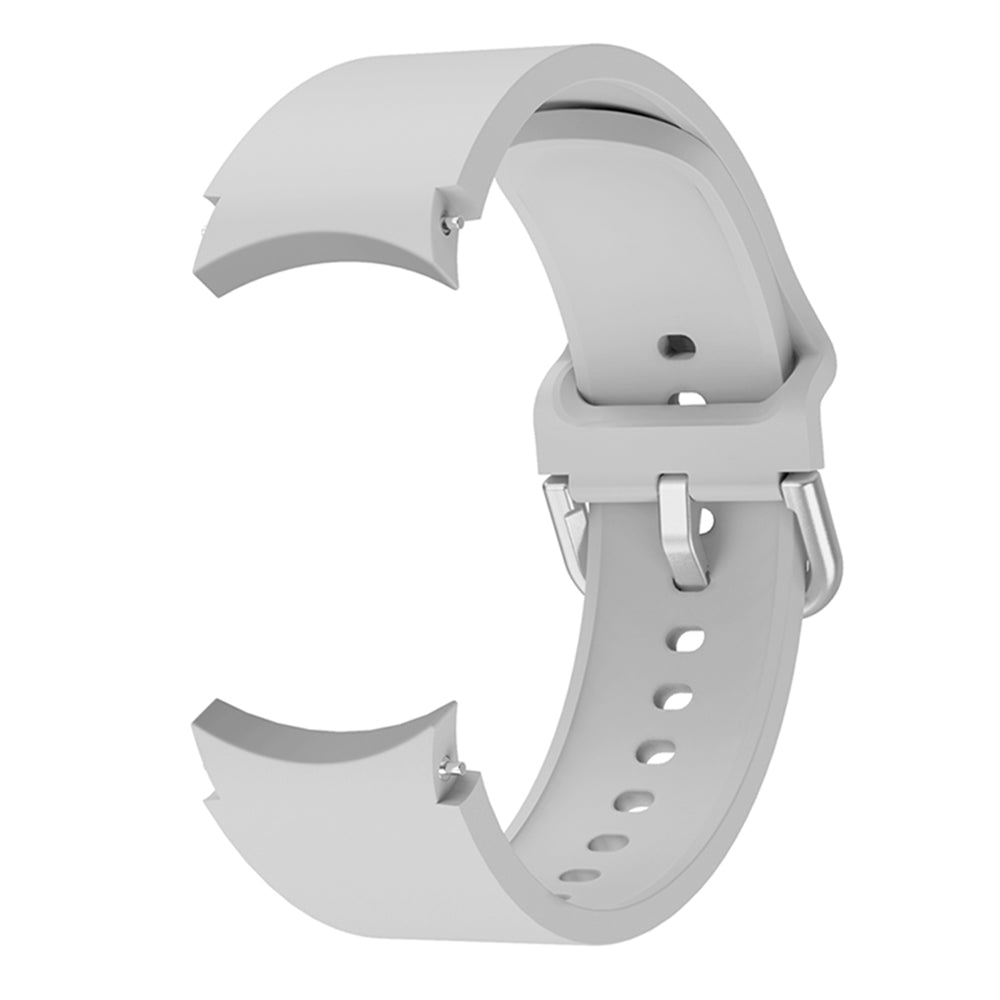 Bracelet en silicone souple SYSTEM-S 20mm pour montre intelligente Samsung Galaxy Watch 4 Blanc