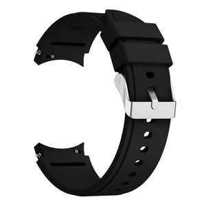 Bracelet en silicone souple SYSTEM-S 20mm pour montre intelligente Samsung Galaxy Watch 4 Noir