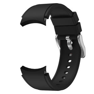 SYSTEM-S Armband flexibel aus Silikon 20mm für Samsung Galaxy Watch 4 Smartwatch Schwarz