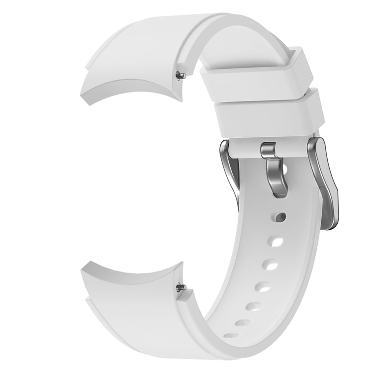 Bracelet en silicone souple SYSTEM-S 20mm pour montre intelligente Samsung Galaxy Watch 4 Blanc