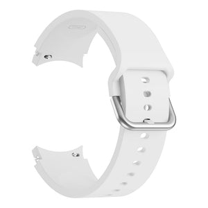 Bracelet en silicone souple SYSTEM-S 20mm pour montre intelligente Samsung Galaxy Watch 4 Blanc