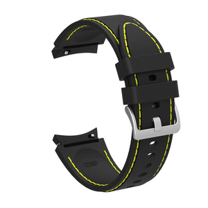 Bracelet en silicone souple SYSTEM-S 20mm pour montre intelligente Samsung Galaxy Watch 4 Noir