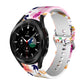 SYSTEM-S Armband flexibel aus Silikon 20mm für Samsung Galaxy Watch 4 mit Blumen Muster