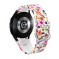SYSTEM-S Armband flexibel aus Silikon 20mm für Samsung Galaxy Watch 4 mit Blumen Muster
