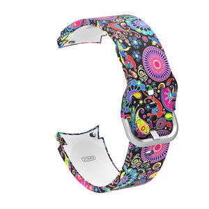 Cinturino in silicone flessibile 20mm per Samsung Galaxy Watch 4 con motivo retrò