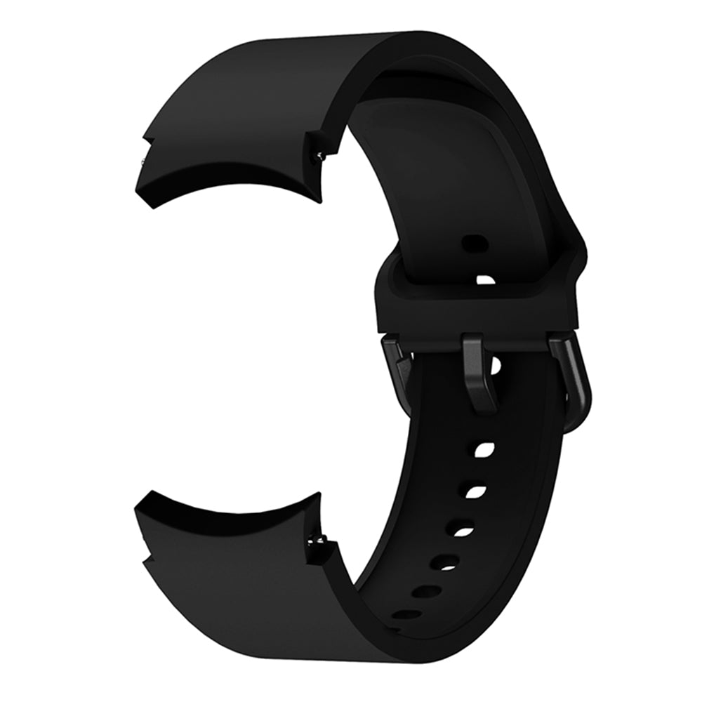 SYSTEM-S flexible silicone strap 20mm for Samsung Galaxy Watch 4 Smartwatch Black