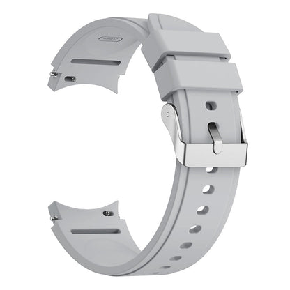 SYSTEM-S Armband flexibel aus Silikon 20mm für Samsung Galaxy Watch 4 Smartwatch Weiß