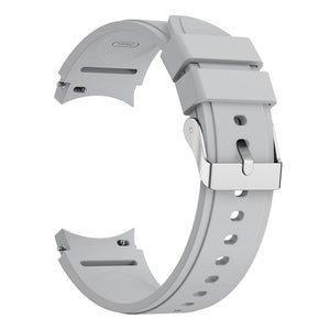 Bracelet en silicone souple SYSTEM-S 20mm pour montre intelligente Samsung Galaxy Watch 4 Blanc