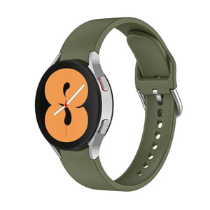 SYSTEM-S flexible silicone strap 20mm for Samsung Galaxy Watch 4 Smartwatch Green