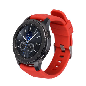 SYSTEM-S Armband flexibel aus Silikon 20mm für Samsung Galaxy Watch 4 Smartwatch Rot