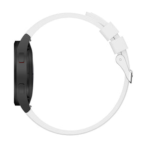 Bracelet en silicone souple SYSTEM-S 20mm pour montre intelligente Samsung Galaxy Watch 4 Blanc