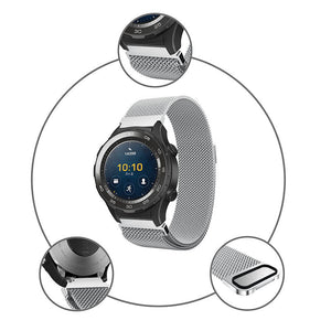 SYSTEM-S Bracelet en métal milanais large de 20 mm pour montre intelligente Samsung Galaxy Watch 4