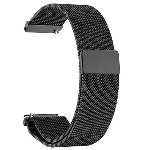 SYSTEM-S Bracelet en métal milanais 20 mm pour montre connectée Samsung Galaxy Watch 4 Noir