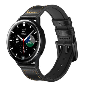 Bracelet en silicone souple SYSTEM-S 20mm pour montre intelligente Samsung Galaxy Watch 4 Noir