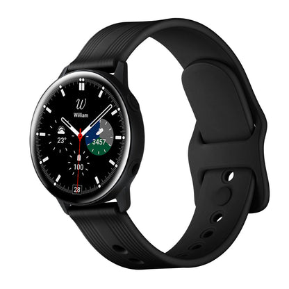 SYSTEM-S Armband flexibel aus Silikon 22mm für Samsung Galaxy Watch 4 Smartwatch Schwarz