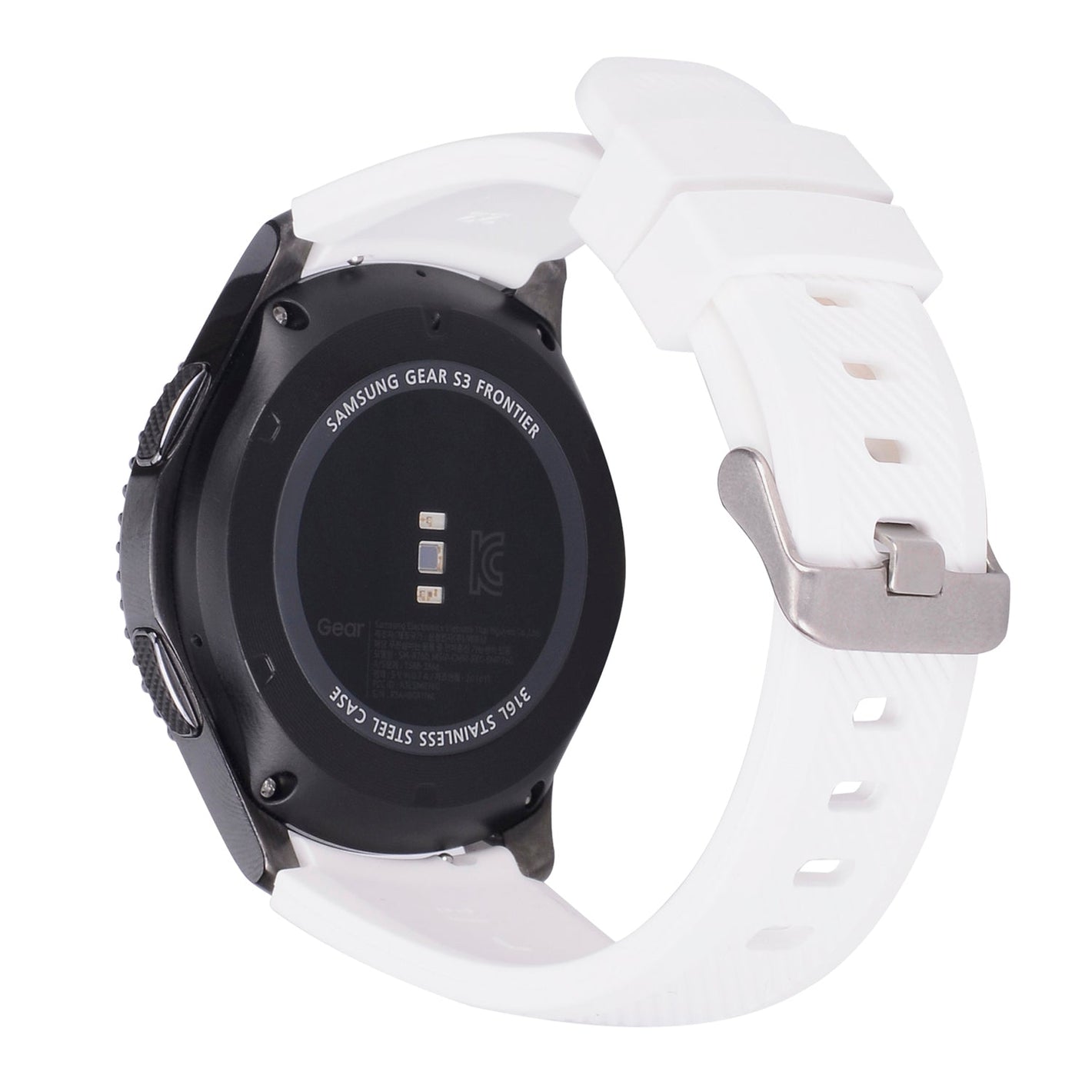 SYSTEM-S flexible silicone strap 22mm for Samsung Gear S3 Smartwatch in white