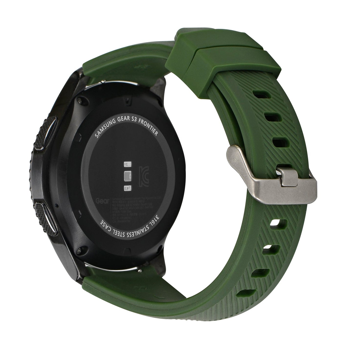 Bracelet en silicone flexible SYSTEM-S 22 mm pour montre intelligente Samsung Gear S3 en vert