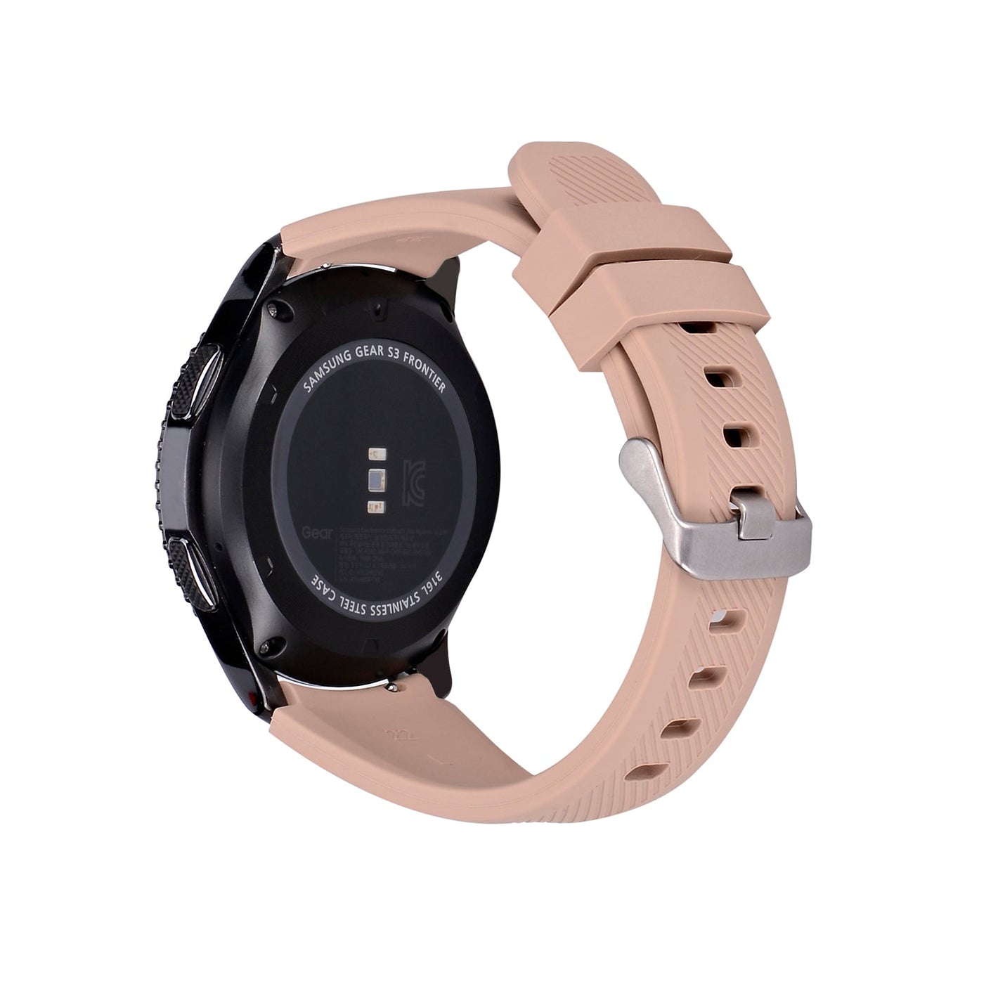 Correa de silicona flexible SYSTEM-S 22mm para Smartwatch Samsung Gear S3 en color marrón claro