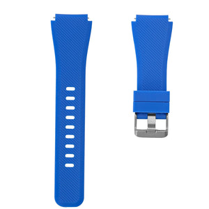 Bracelet en silicone flexible SYSTEM-S 22 mm pour montre intelligente Samsung Gear S3 en bleu