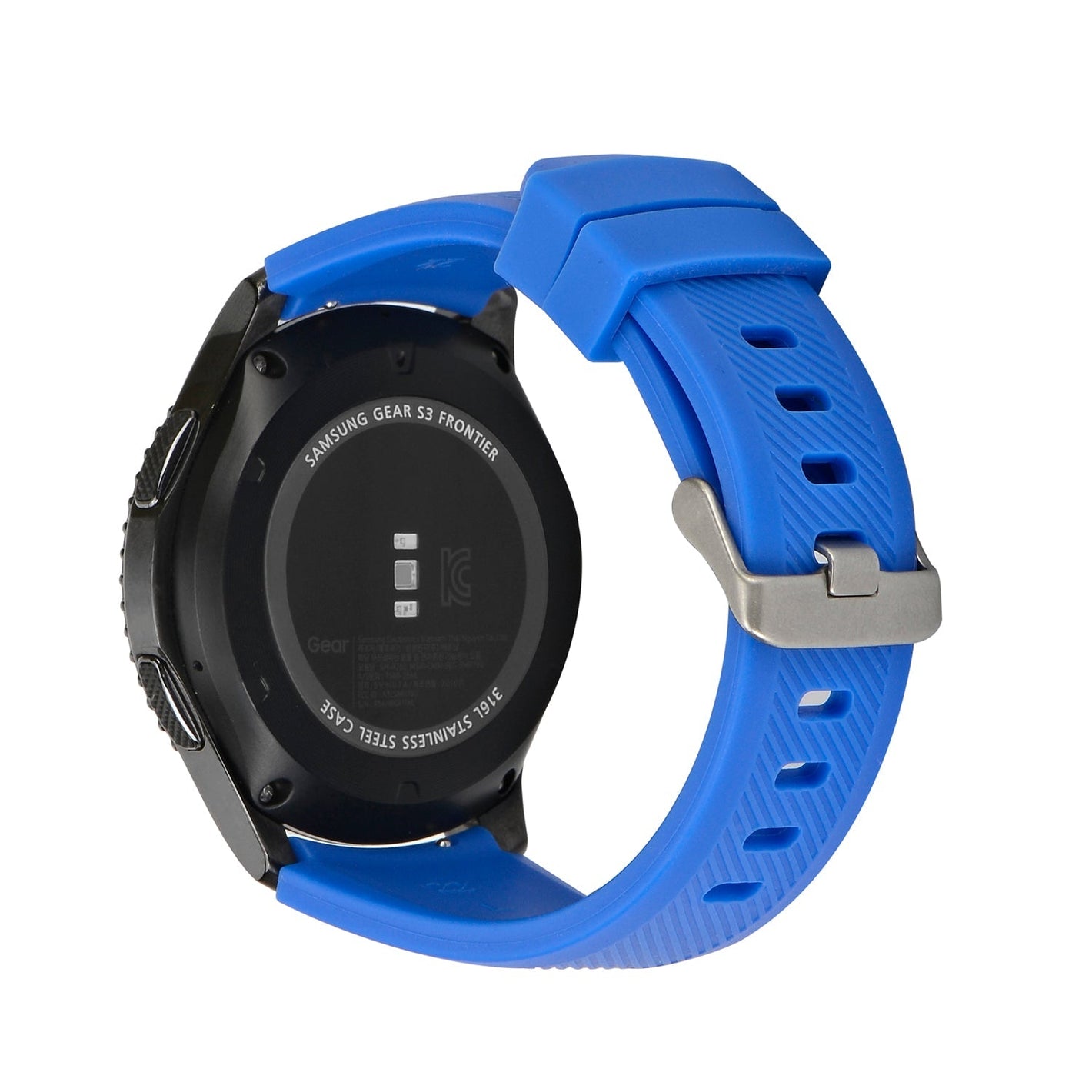 Bracelet en silicone flexible SYSTEM-S 22 mm pour montre intelligente Samsung Gear S3 en bleu