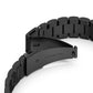 SYSTEM-S Armband 22mm aus rostfreiem Stahl mit Kippfaltschließe für Smartwatch in Schwarz