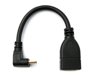 SYSTEM-S HDMI 1.4 Kabel 17 cm Mini Stecker zu Standard Buchse Winkel Adapter in Schwarz