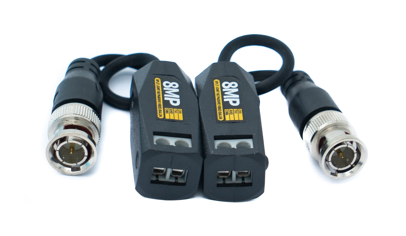 SYSTEM-S 2x UTP Kabel 10 cm Screw Lock zu BNC Stecker für HD Kameras Adapter in Schwarz