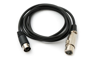 SYSTEM-S audio cable 150 cm XLR 3-pin socket to DIN 5-pin plug adapter in black